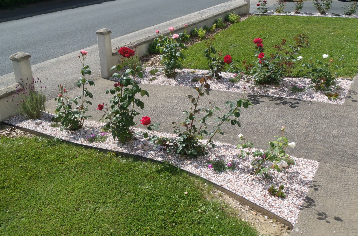 Devant de maison massif fleurs gravier | Instant Nature et Paysages